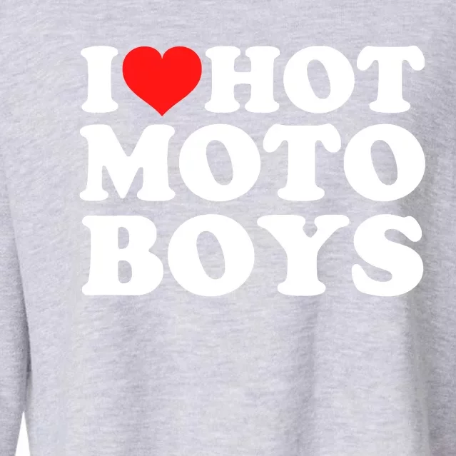 I Love Hot Moto Cropped Pullover Crew