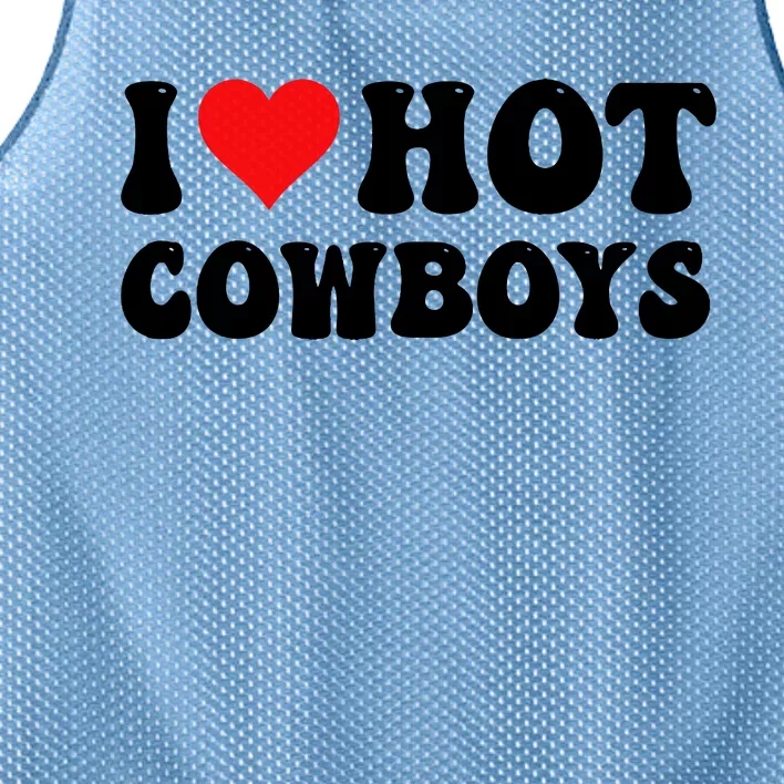 I Love Hot Cowboys Mesh Reversible Basketball Jersey Tank