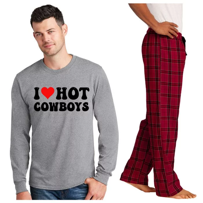 I Love Hot Cowboys Long Sleeve Pajama Set