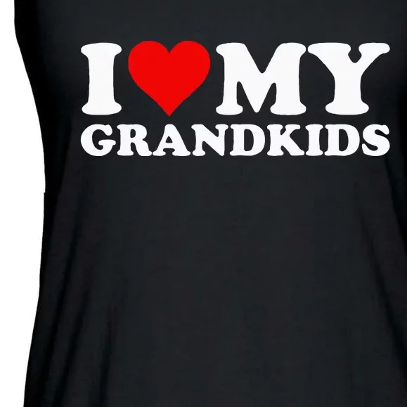 I LOVE HEART MY GRANDKIDS GRANDCHILDREN GRAND DAUGHTER SON Ladies Essential Flowy Tank