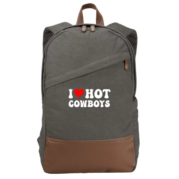 I Love Hot Cowboys Cotton Canvas Backpack