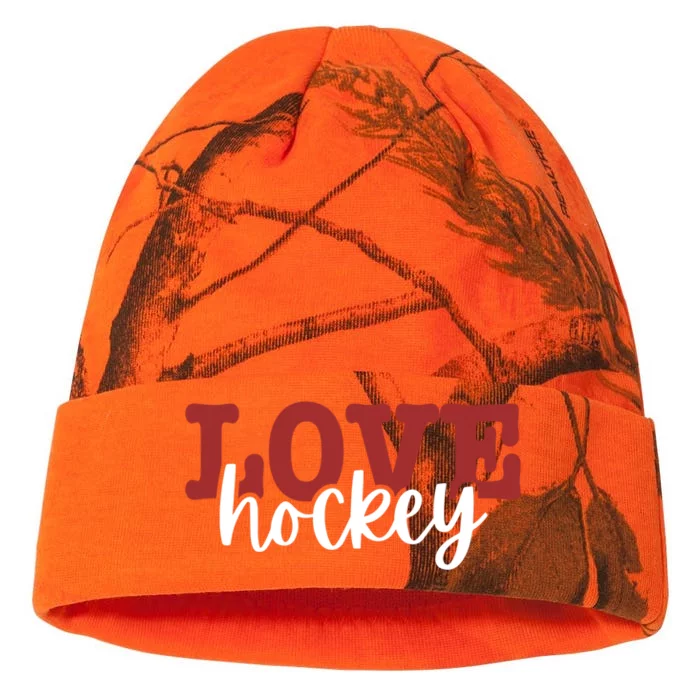 I Love Hockey Gift Kati - 12in Camo Beanie