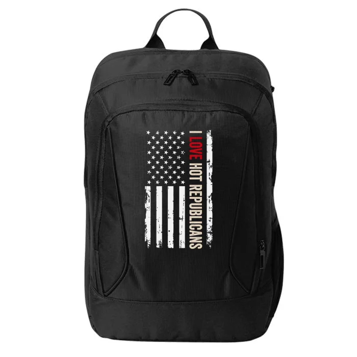 I Love Hot Republicans American Usa Flag Gift City Backpack