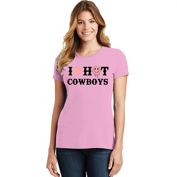 I Love Hot Cowboys Smile Happy Face Women's T-Shirt