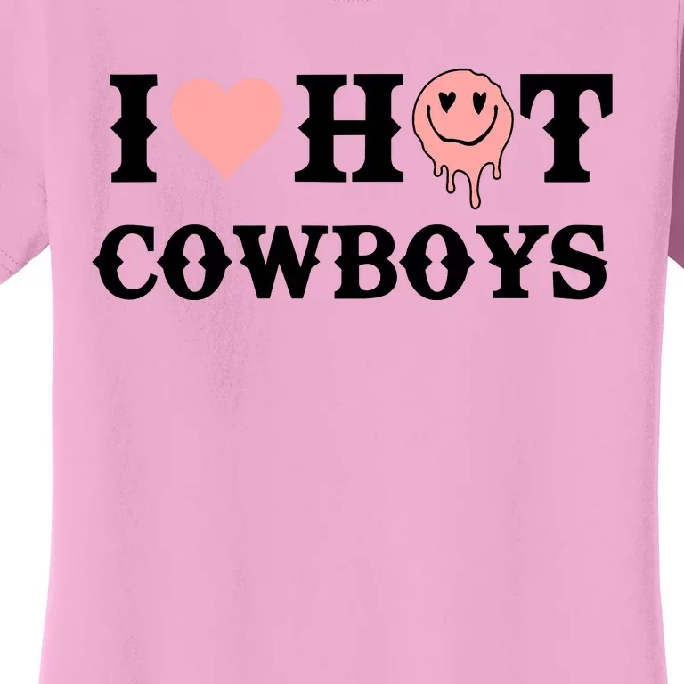 I Love Hot Cowboys Smile Happy Face Women's T-Shirt