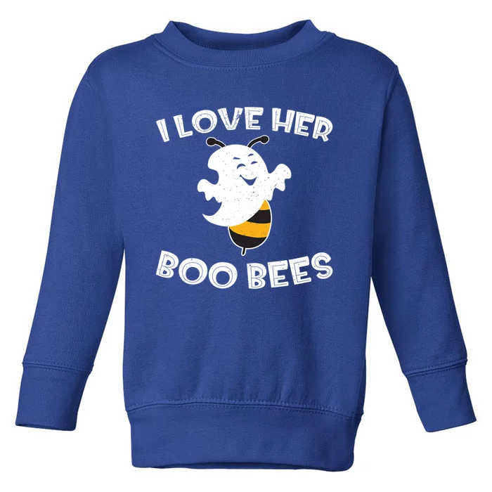 I Love Her Boo Bees Funny Gift Matching Halloween Costume Gift Funny Gift Toddler Sweatshirt