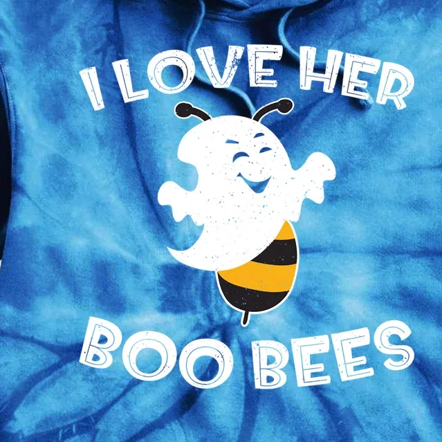 I Love Her Boo Bees Funny Gift Matching Halloween Costume Gift Funny Gift Tie Dye Hoodie