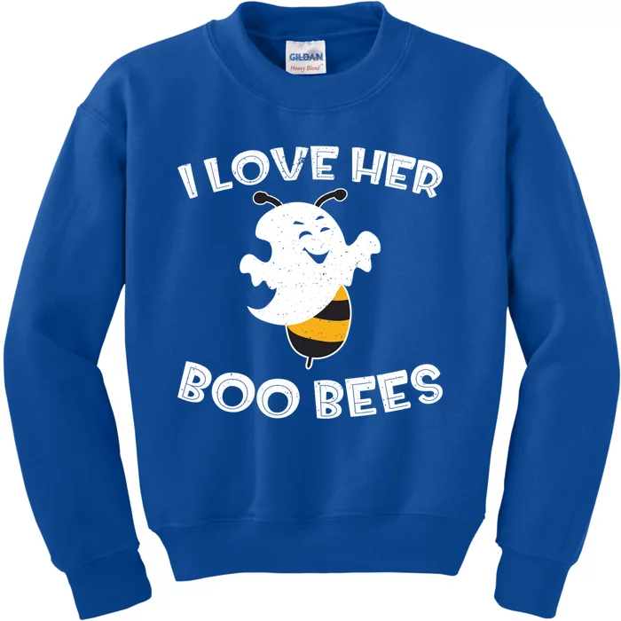 I Love Her Boo Bees Funny Gift Matching Halloween Costume Gift Funny Gift Kids Sweatshirt