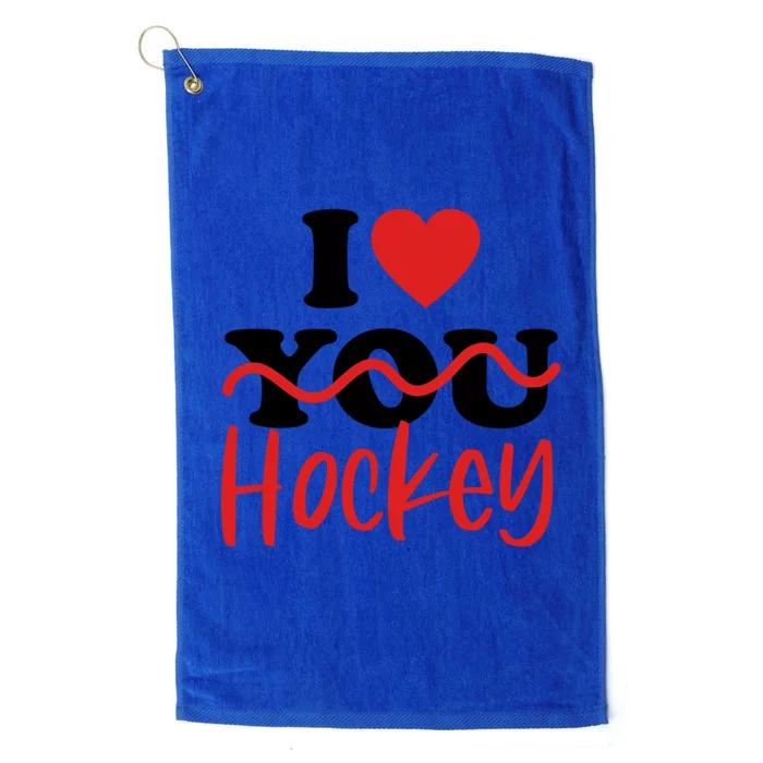 I Love Hockey Cool Gift Platinum Collection Golf Towel