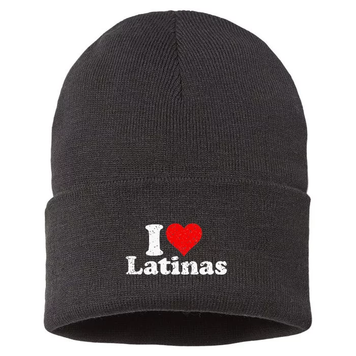 I Love Heart Latinas Girlfriend Sustainable Knit Beanie