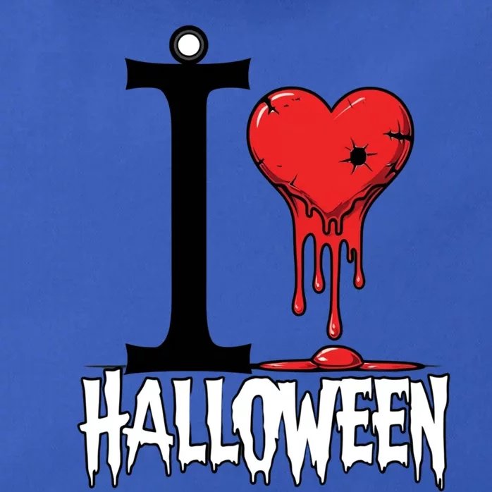 I Love Halloween Creepy Heart Retro Spooky Zip Tote Bag