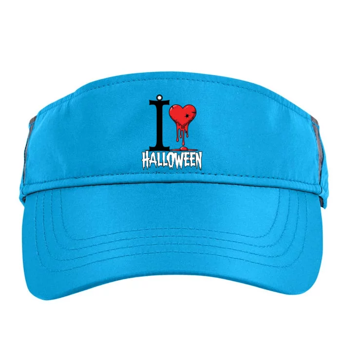 I Love Halloween Creepy Heart Retro Spooky Adult Drive Performance Visor