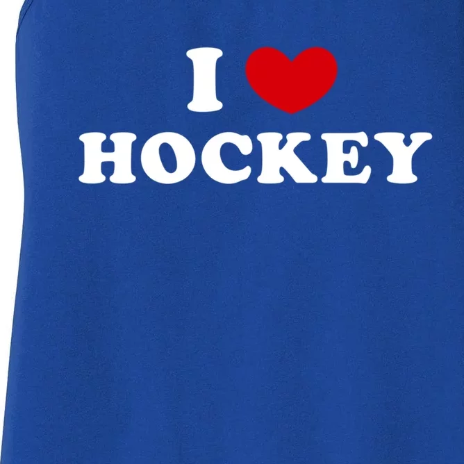 I Love Hockey I Heart Hockey Gift Women's Racerback Tank