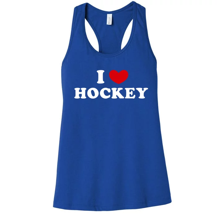 I Love Hockey I Heart Hockey Gift Women's Racerback Tank