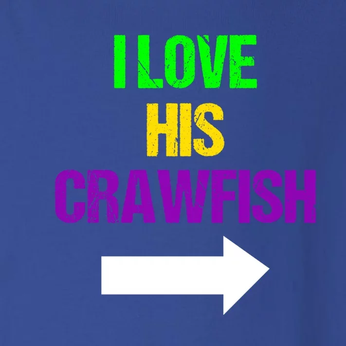 I Love His Crawfish Mardi Gras Funny Masquerade Party Couple Funny Gift Toddler Long Sleeve Shirt