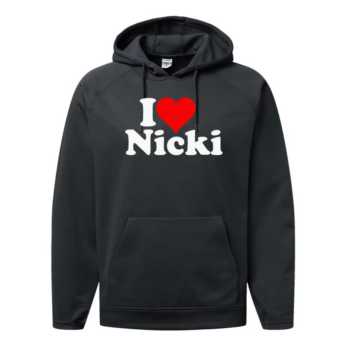 I Love Heart Nicki Performance Fleece Hoodie