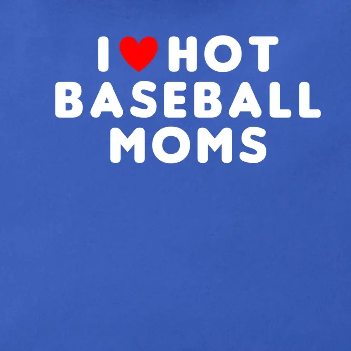 I Love Hot Baseball Moms Funny Red Heart Gift Zip Tote Bag