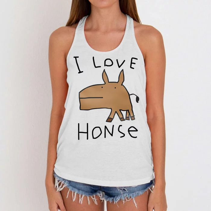 I Love Honse Women's Knotted Racerback Tank