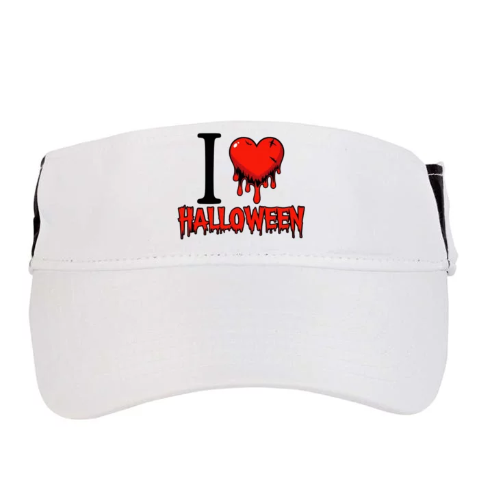 I Love Halloween Creepy Heart Retro Spooky Adult Drive Performance Visor