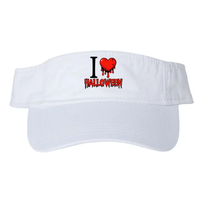 I Love Halloween Creepy Heart Retro Spooky Valucap Bio-Washed Visor