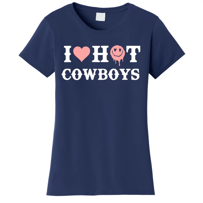 I Love Hot Cowboys Smile Happy Face Women's T-Shirt