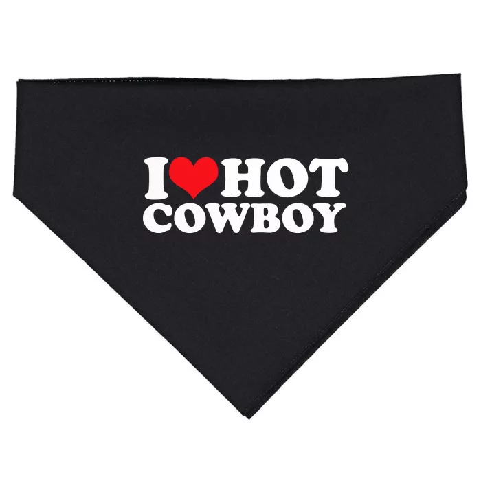 I Love Hot Cowboys I Heart Hot Cowboys Lover Gift Cowgirl Great Gift USA-Made Doggie Bandana