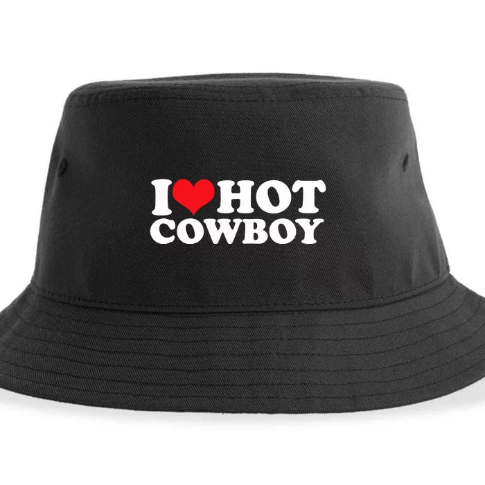 I Love Hot Cowboys I Heart Hot Cowboys Lover Gift Cowgirl Great Gift Sustainable Bucket Hat