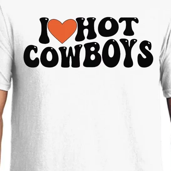 I Love Hot Cowboys Groovy Retro I Love Cowboys Pajama Set