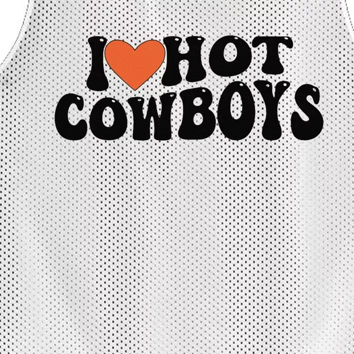 I Love Hot Cowboys Groovy Retro I Love Cowboys Mesh Reversible Basketball Jersey Tank