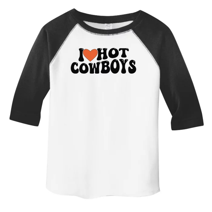 I Love Hot Cowboys Groovy Retro I Love Cowboys Toddler Fine Jersey T-Shirt