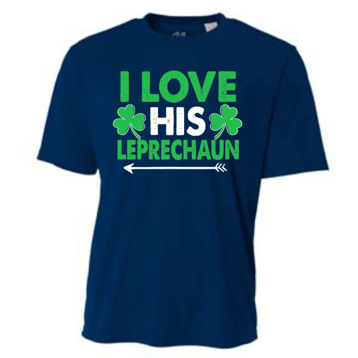 I Love His Leprechaun St Patricks Day Matching Couples Cooling Performance Crew T-Shirt