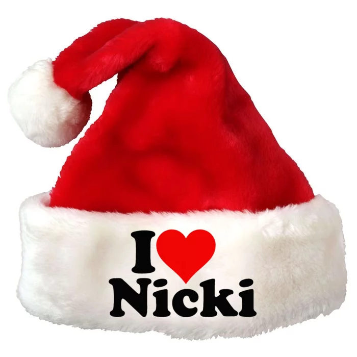 I Love Heart Nicki Premium Christmas Santa Hat