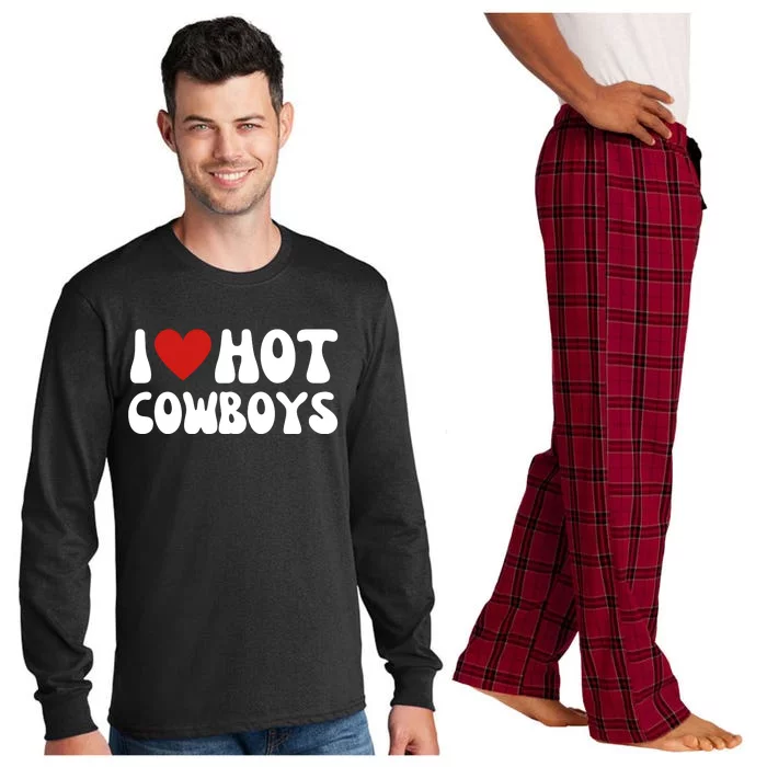 I Love Hot Cowboys I Heart Cowboys Funny Country Western Long Sleeve Pajama Set