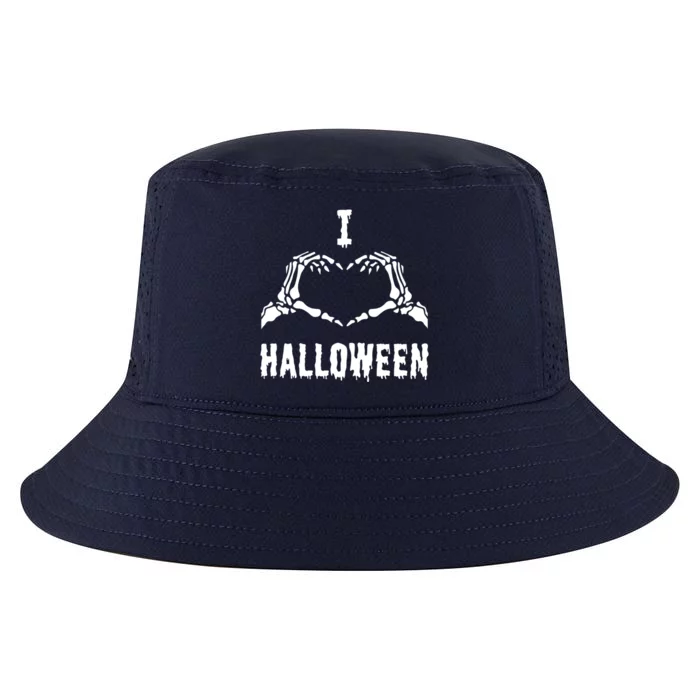 I Love Halloween Skeleton Heart Hands Cool Gift Cool Comfort Performance Bucket Hat