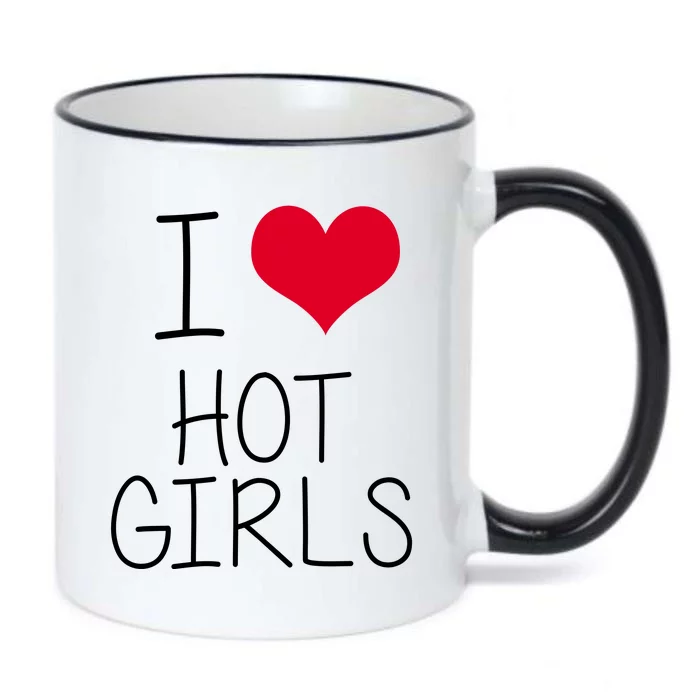 I Love Hot Girls Black Color Changing Mug