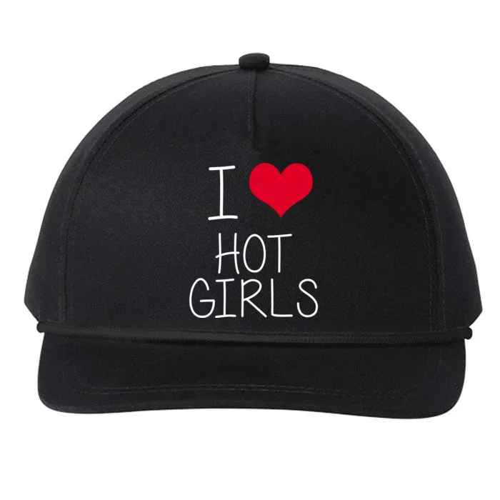 I Love Hot Girls Snapback Five-Panel Rope Hat