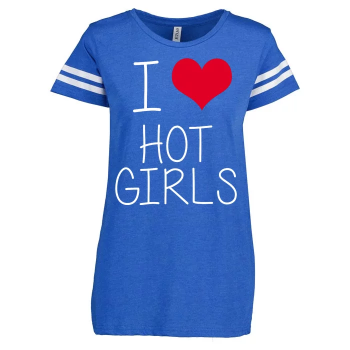 I Love Hot Girls Enza Ladies Jersey Football T-Shirt