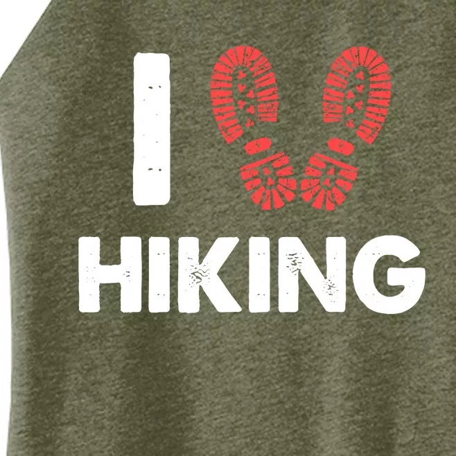 I Love Hiking Boots Heart Gift For Hikers Campers Walkers Women’s Perfect Tri Rocker Tank