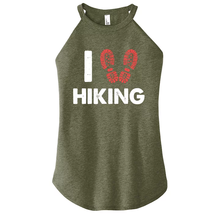 I Love Hiking Boots Heart Gift For Hikers Campers Walkers Women’s Perfect Tri Rocker Tank