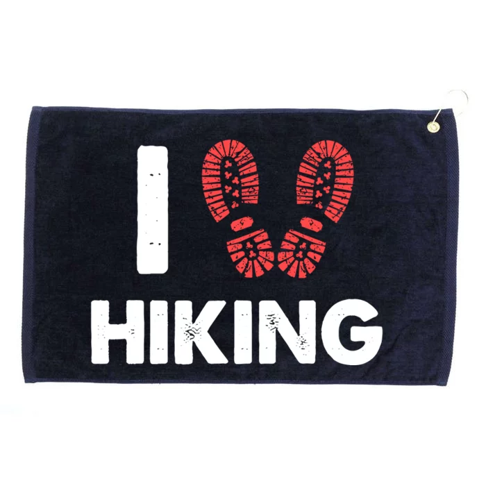 I Love Hiking Boots Heart Gift For Hikers Campers Walkers Grommeted Golf Towel