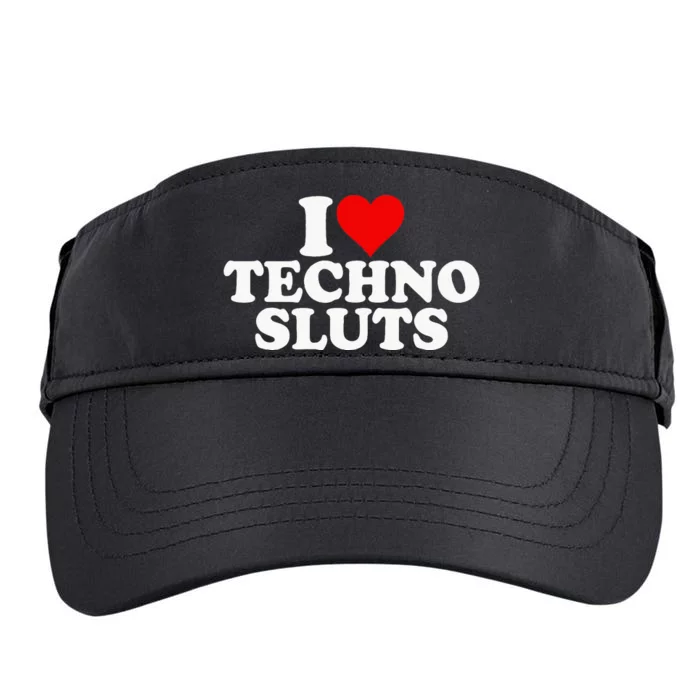 I Love Heart Techno Sluts Edm Music Adult Drive Performance Visor