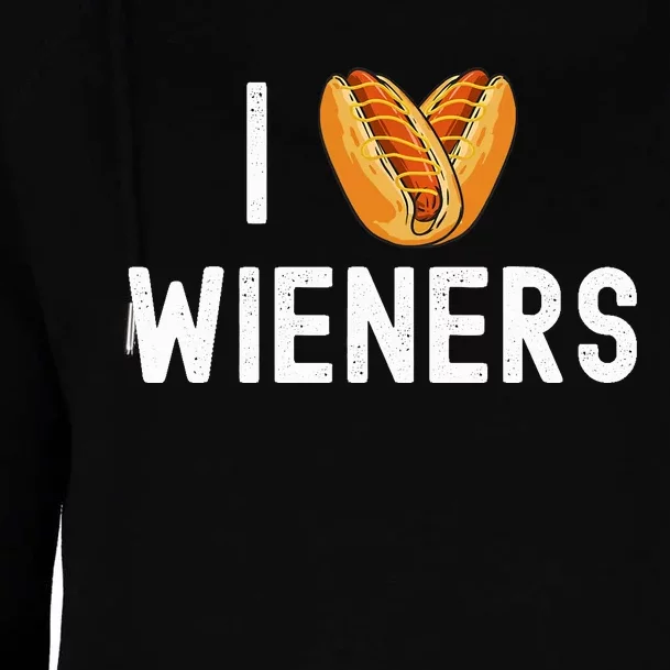 I Love Heart Wieners Funny Hot Dog Cookout Womens Funnel Neck Pullover Hood