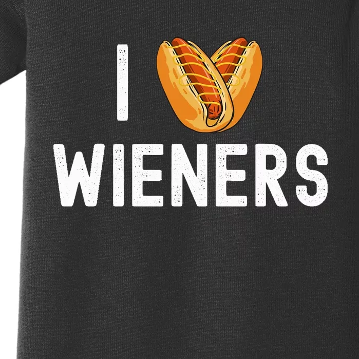 I Love Heart Wieners Funny Hot Dog Cookout Baby Bodysuit