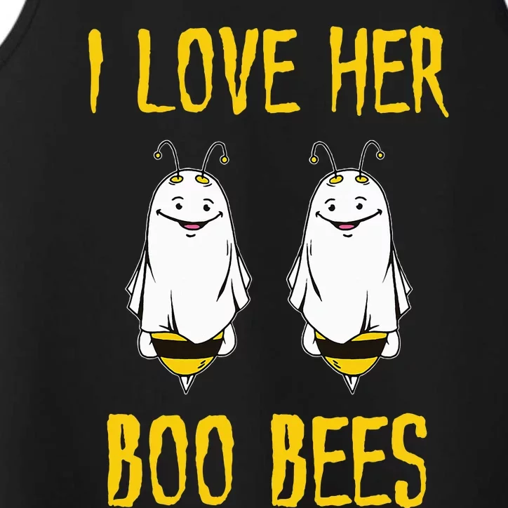 I Love Her Boo Bees Ghost Outfit Funny Halloween Gifts Performance Tank