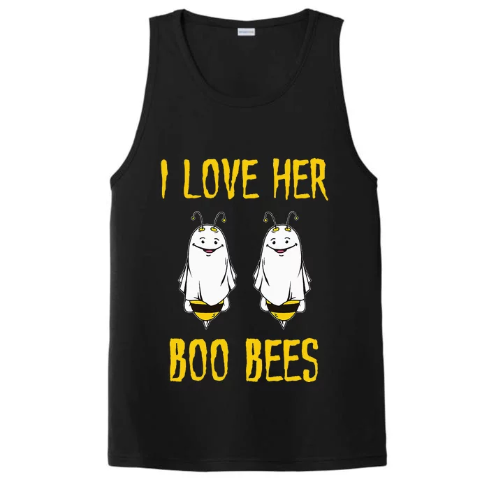 I Love Her Boo Bees Ghost Outfit Funny Halloween Gifts Performance Tank