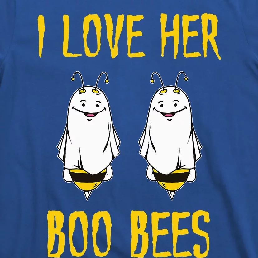 I Love Her Boo Bees Ghost Outfit Funny Halloween Gifts T-Shirt