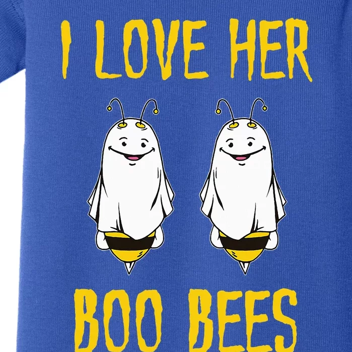 I Love Her Boo Bees Ghost Outfit Funny Halloween Gifts Baby Bodysuit