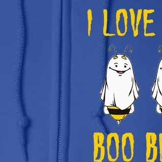 I Love Her Boo Bees Ghost Outfit Funny Halloween Gifts Full Zip Hoodie