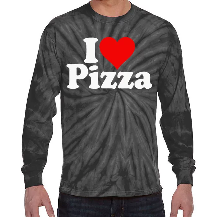 I Love Heart Pizza Za Tie-Dye Long Sleeve Shirt