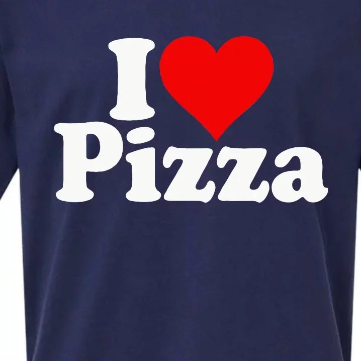 I Love Heart Pizza Za Sueded Cloud Jersey T-Shirt